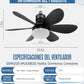 Lámpara Ventilador de Techo LED con Control Remoto - 6 Aspas